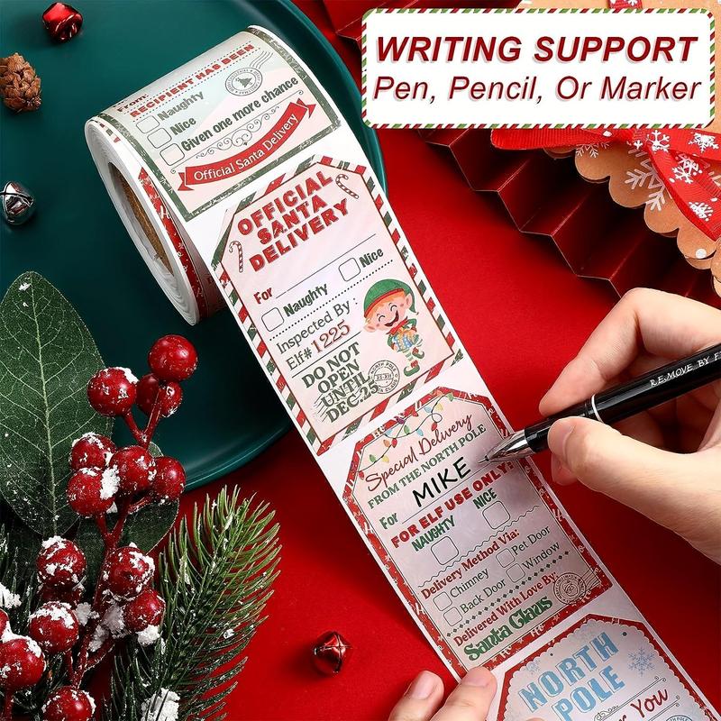 Christmas Gift Packaging Sticker Label, 200pcs/roll Gift Wrapping ...