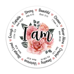 (3PCs) I Am Bible Verse Sticker Christian Faith Scripture Stickers Religious Quotes Inspirational Affirmation Vinyl Waterproof Stickers for Laptop Water Bottle Notebook Tumbler Journal (3 Inches)