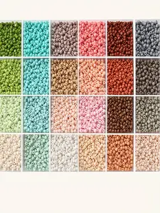3mm Glass Bead Kit, Bead Assortment, 24 Color Random Low Saturation Morandi Colors Decorative Small Loose Beads with 32 Styles Spacer Beads for DIY Making Bracelet Necklace