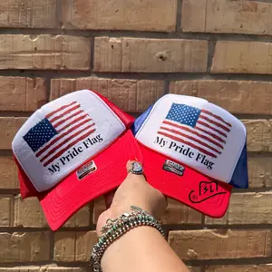 USA pride flag trucker hat