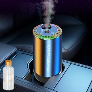 Smart Car Air Freshener Diffuser with Starry Sky Projection and 50ml Perfume, Auto On/Off Intelligent, 3 Adjustable Spray Modes Rechargeable Car Aroma Diffuser, Cologne