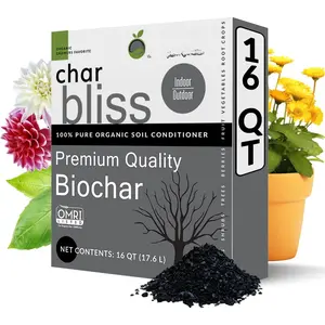 Char  (16 Qts) -  Biochar for  - OMRI-Listed Biochar Soil Amendment  - Bio Char for  - Horticultural Charcoal for , Potting Soil, Garden Soil, & Potting Mixes