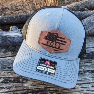 Personalized American Flag Leather Patch Hat