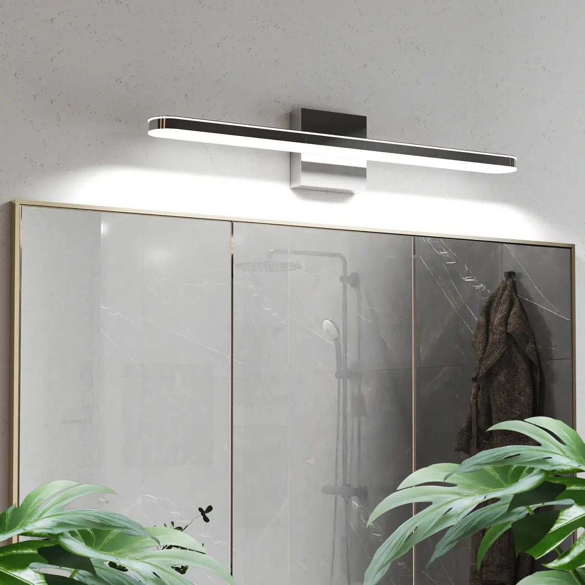 Modern Bathroom Light Fixtures Dimmable LED Vanity Lights Chrome Lamps for Bathover Mior 24 Inch Vanity Sconces Indoor 12W Bar Lighting for Bathrooms Restroom Bedroom 6000K Wall Light for Bathroom