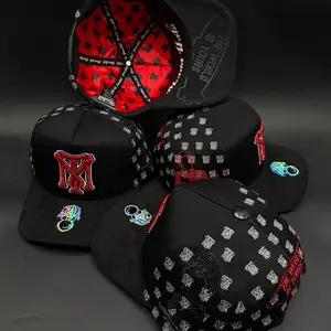 Gorra Tony Montana Chava Hats - Stylish Black Caps with Red & White Embroidery for Men
