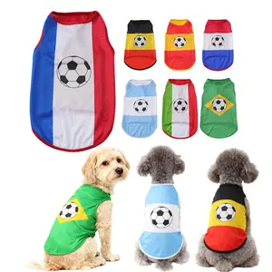 Soccer Dog Jersey Breathable Pet Sport T-Shirt Soft Puppy Football Vest Clothes for Small Medium Dogs Cats Team Color Pet Apparel for Game Day