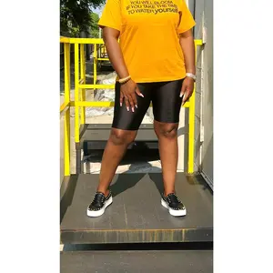 Solid control biker shorts leggings (black)