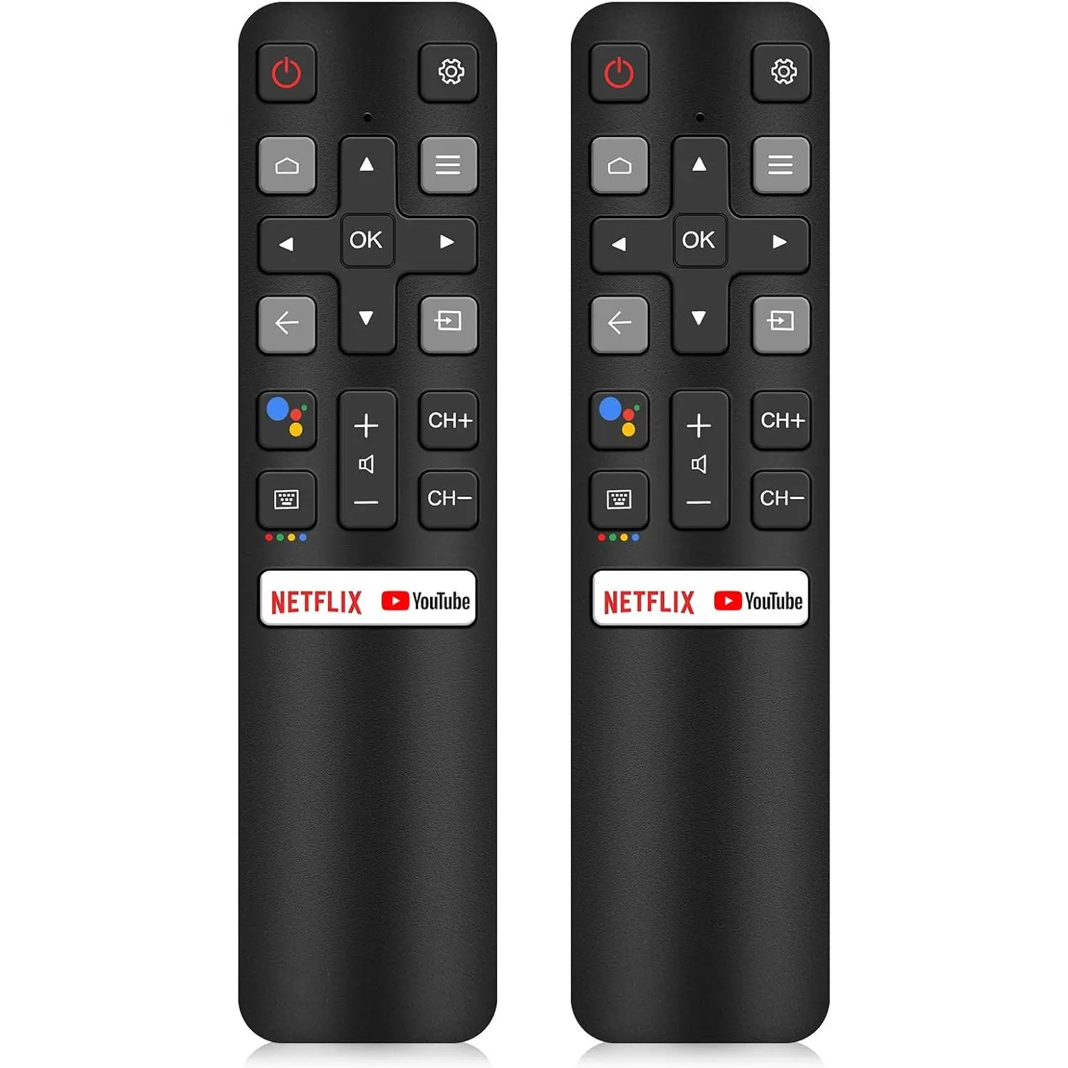 2 count RC802V FNR1 Replacement Remote Fit for TCL Android 4K  TV [NO Voice Function] 40S334 50S434 55S434 75S434 40S330 70S430 32S334 55S435 50S435 43S434 32S6500A 65P8S 65P8 49S6800FS 32S6500S