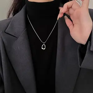 316 Stainless Steel Hollow Water Drop Long Pendant Necklace - Statement, Long, Dangle Chain, Droplet Styles for Daily Wear, Birthday Gifting, Statement Necklaces, Long Necklaces
