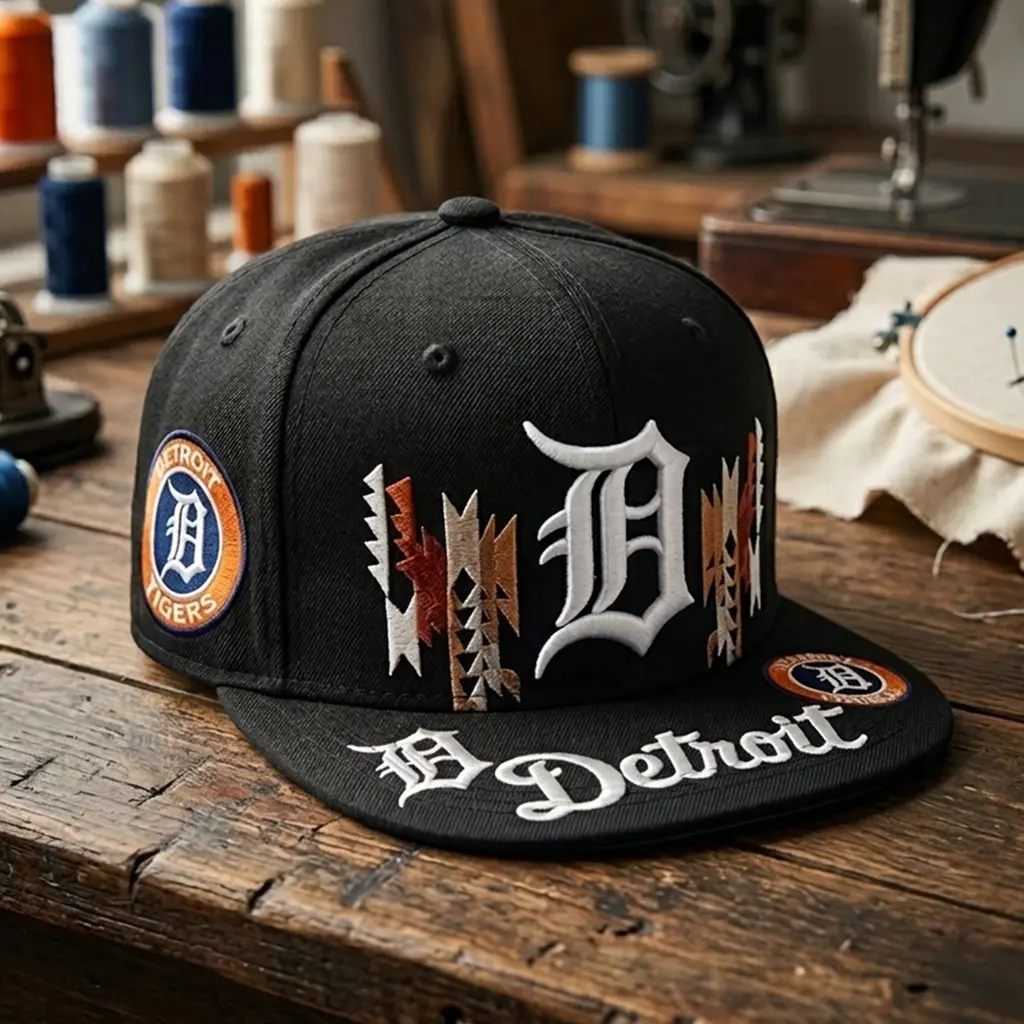 Detroit D embroidered Snapback Hat Trendy Unisex Streetwear Hat Y2K Streetwear Baseball Cap Unisex