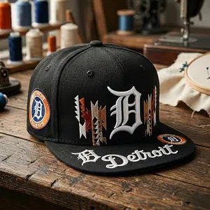 Detroit D embroidered Snapback Hat Trendy Unisex Streetwear Hat Y2K Streetwear Baseball Cap Unisex