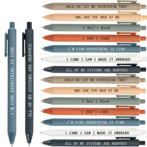 Hilariously Snarky Office Pens, Aesthetic Pens, 7/14pcs Sarcastic-Quote Ballpoint Pens, Funny Desk Supplies with Smooth Writing, Funny Teacher Pens, Prank Gifts for Coworkers and Bosses for Christmas and Halloween