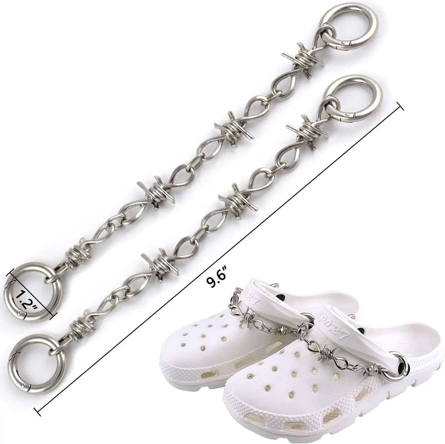 Punk Gothic Shoe Charms Metal Decorations Casual Shoes Slippers