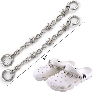 Punk Gothic Shoe Charms Metal Decorations Casual Shoes Slippers