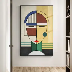 Contemporary Luxe Abstract Geometric Art in Elegant Frame