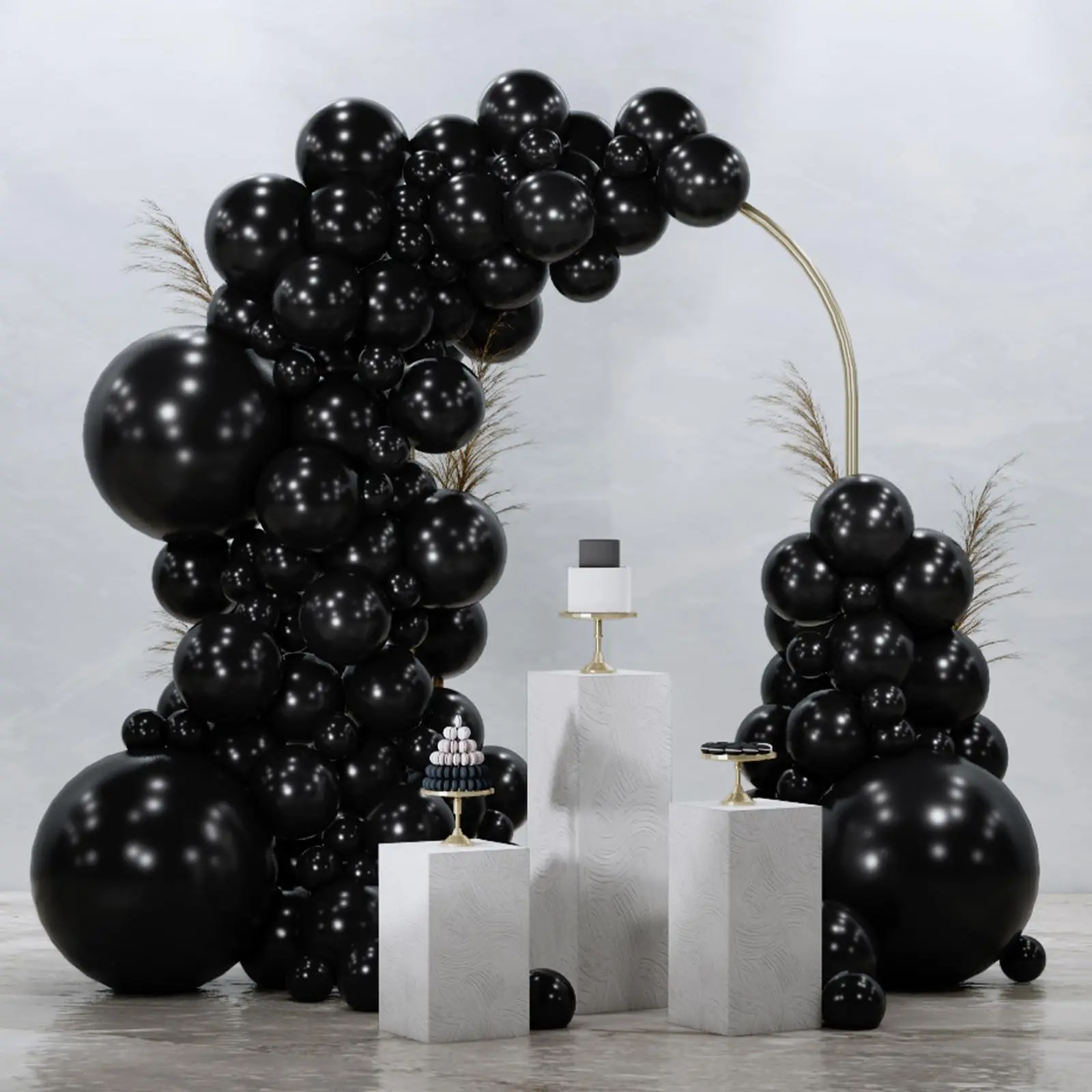 PartyWoo Black Balloons 128 pcs Different Sizes of 18 12 10 5 Inch Black Balloons Arch Kit Garland for Baby Shower Birthday Graduation Casino Gaming Anniversary Race Car Party Decorations Black-Y18
