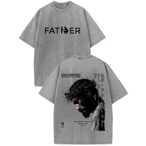 Men's Casual Round Neck Shortsleeve Tshirt - Vintage Jesus Christian Oversized Religious Graphic, God-Inspired Faith Streetwear, Gospel Worship Gift for Believers (Menswear, Tank Top & Hoodie Options)