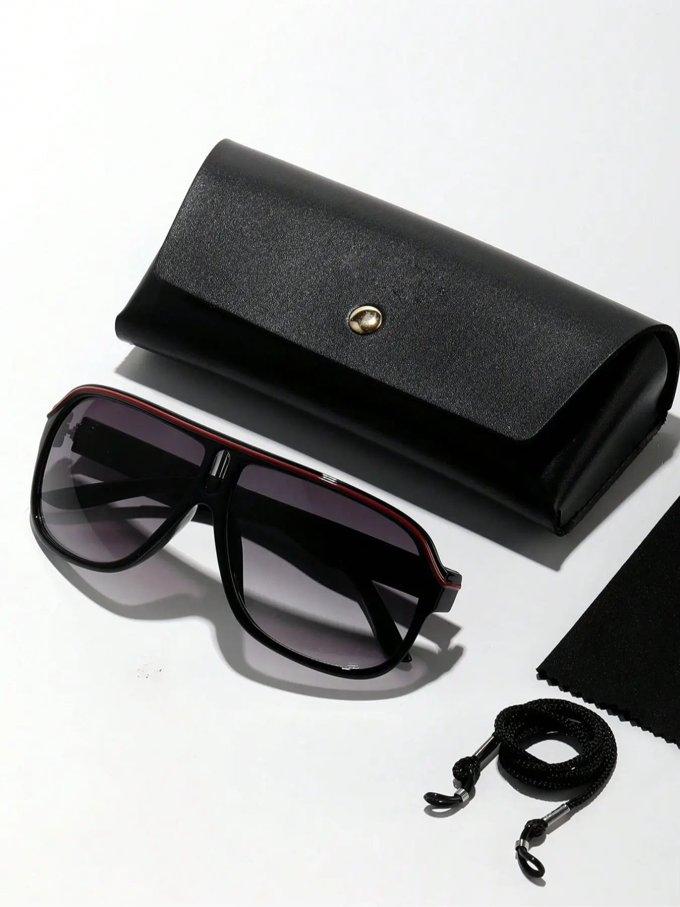 1pcs Pack Men's Retro PC Plastic Frames Classic Trendy Casual Aviator Fashion Stylish Glasses With Line Decoration (Including Glasses Rope Gift Wrapping) Outdoor Sports Cycling Glasses Outdoor Eyewear