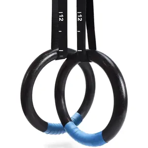Gymnastic Rings 1100lbs Capacity with 14.76ft Adjustable Buckle Straps Pull Up Exercise Rings Non-Slip Rings for Home Gym Full Body Workout