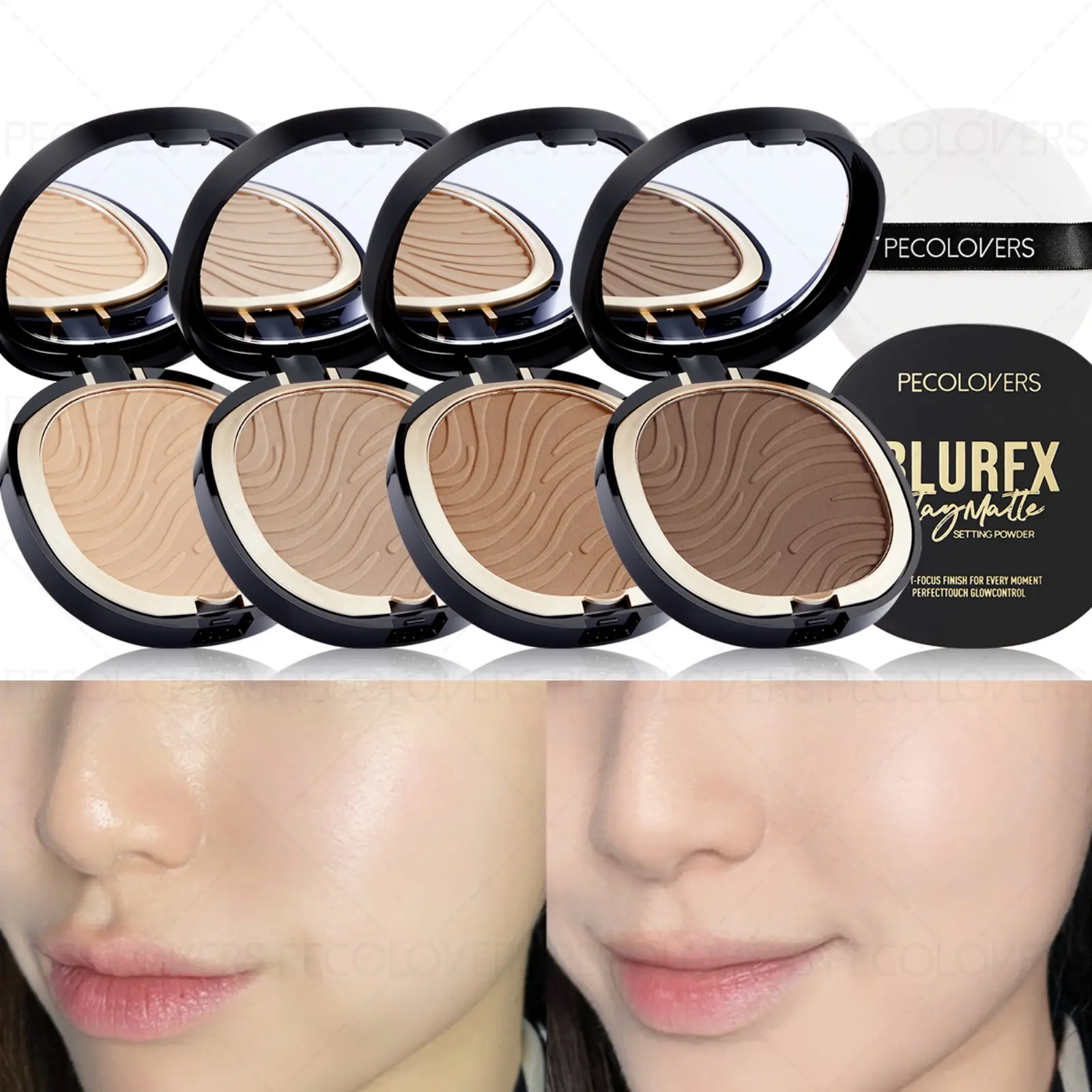 1PC Waterproof Matte Contouring Powder, Bronzer Powder, Face Setting Powder, Highlighting Powder Cosmetic - Multi-purpose Shadow Powder, Oil Control, Soft Focus, Can Be Stacked To Conceal, Easy To Carry When Traveling, Christmas Gift
