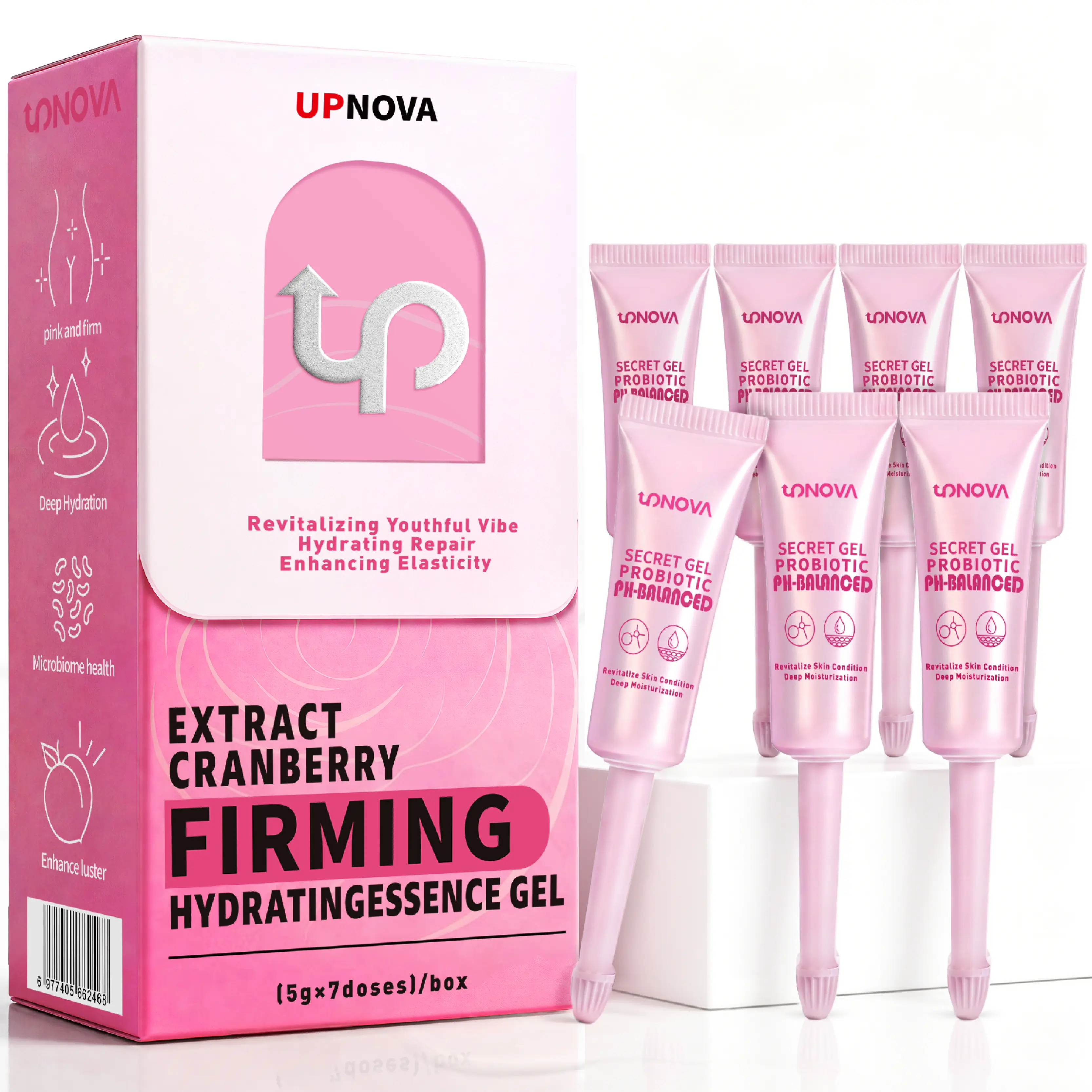 UPNOVA Feminine Rejuvenating & Balancing Gel – 7pcs pH-Balanced Intimate Care Set for Women with Daily Freshness & Odor Control