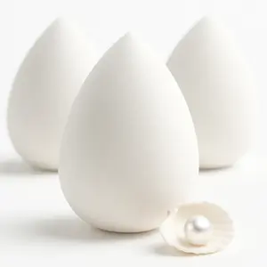 Bumfuzz Pearl Beauty Sponge - Plant-Based, Eco-Friendly, Cruelty-Free, Dye-Free & Latex-Free Blender, Biodegradable & Natural Makeup Sponge, Makeup Blender, Perfect for Liquid & Powder (3 Count)