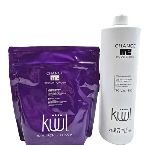 Professional At-Home Hair Color Lightening Complete Kit Ready to Work - 7-Level Controlled Even Lightening Set with 500g Ammonium Persulfate Powder, 20 Vol Developer, Bleaching Cream for Highlights/Balayage, Easy to Mix
