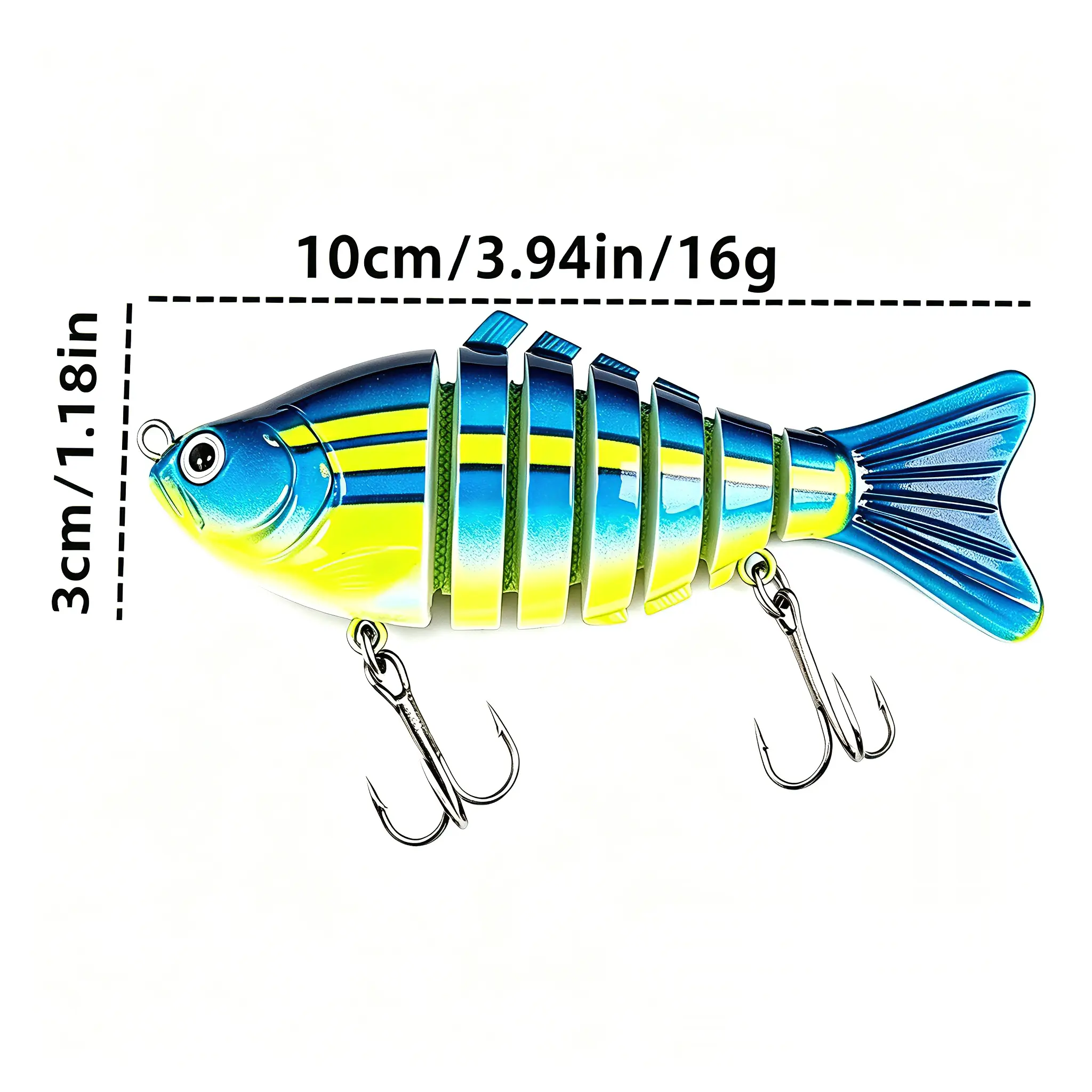 Lure Fishing Hard-Body Swimming Bait Set, 0.56oz 3.94in Slow-Sinking Plastic Fake Bait with 3 Hooks, a/5pcs for Freshwater & Seawater, 5 Years Durability, Outdoor Fishing Tool for Beginners