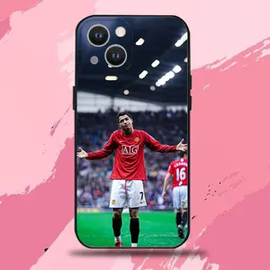 CR7 Football Star R-Ronaldo-ES Phone Case For iPhone 17 Air 16 15 14 13 12 11 Pro Max Plus,Soft Silicone Black Cover