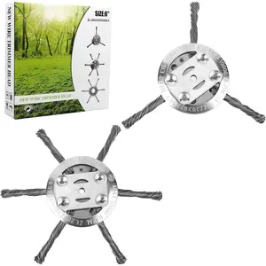 String Trimmer Replacement Head,Steel Wire Weed Brush Cutter Trimmer Head Electric Weed Blades Head Wired Trimmer Head Replacement Weed Wackers Attachment for Electric Cordless String Trimmers, Weed Wrecker,5mm Hole Diameter Universal Tool Garden
