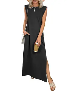 ANRABESS Women Summer Casual Sleeveless Maxi Dress 2026 Crewneck Loose Split Wrinkle-Free Beach Travel Vacation Long Sundress ANRABESS Women Summer Casual Sleeveless Maxi Dress 2026 Crewneck Loose Split Wrinkle-Free Beach Travel Vacation Long Sundress
