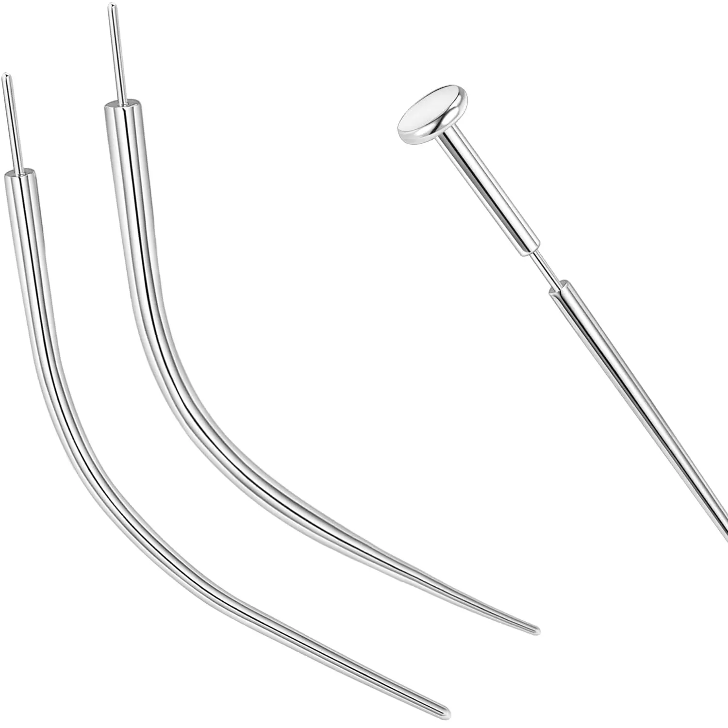 20g/18g/16g/14g Curved Astm F136 Titanium Kit Taper Insertion Pin For Threadless Tragus Helix Lip Nose Cartilage Earrings Labret Studs Stud Stretcher