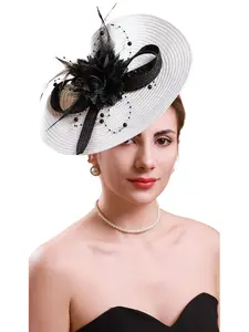 1PC Fascinator Tea Party Hat - 2026 Derby Hat for Women,Satin Ribbon Church  Hats for Women,Carnival, horse racing festival, Easter headwear