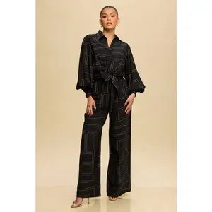 Linear set pants and shirts