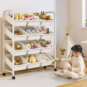 New thickened toy storage rack made of PP, multi-purpose floor-standing shelf, multi-layer storage and organizing cabinet for baby toys