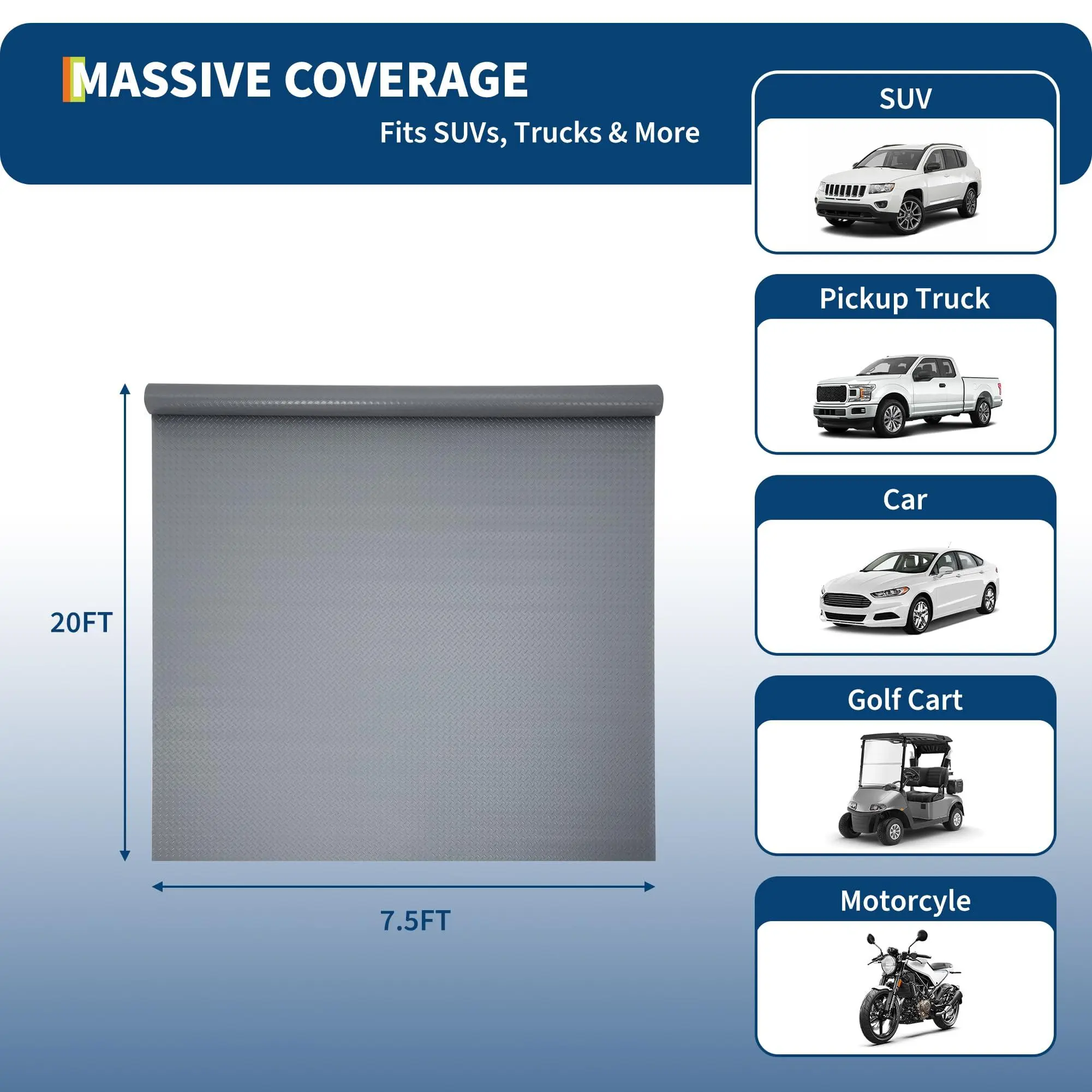 Garvee Garage Floor Mat 7.5x20 FT
