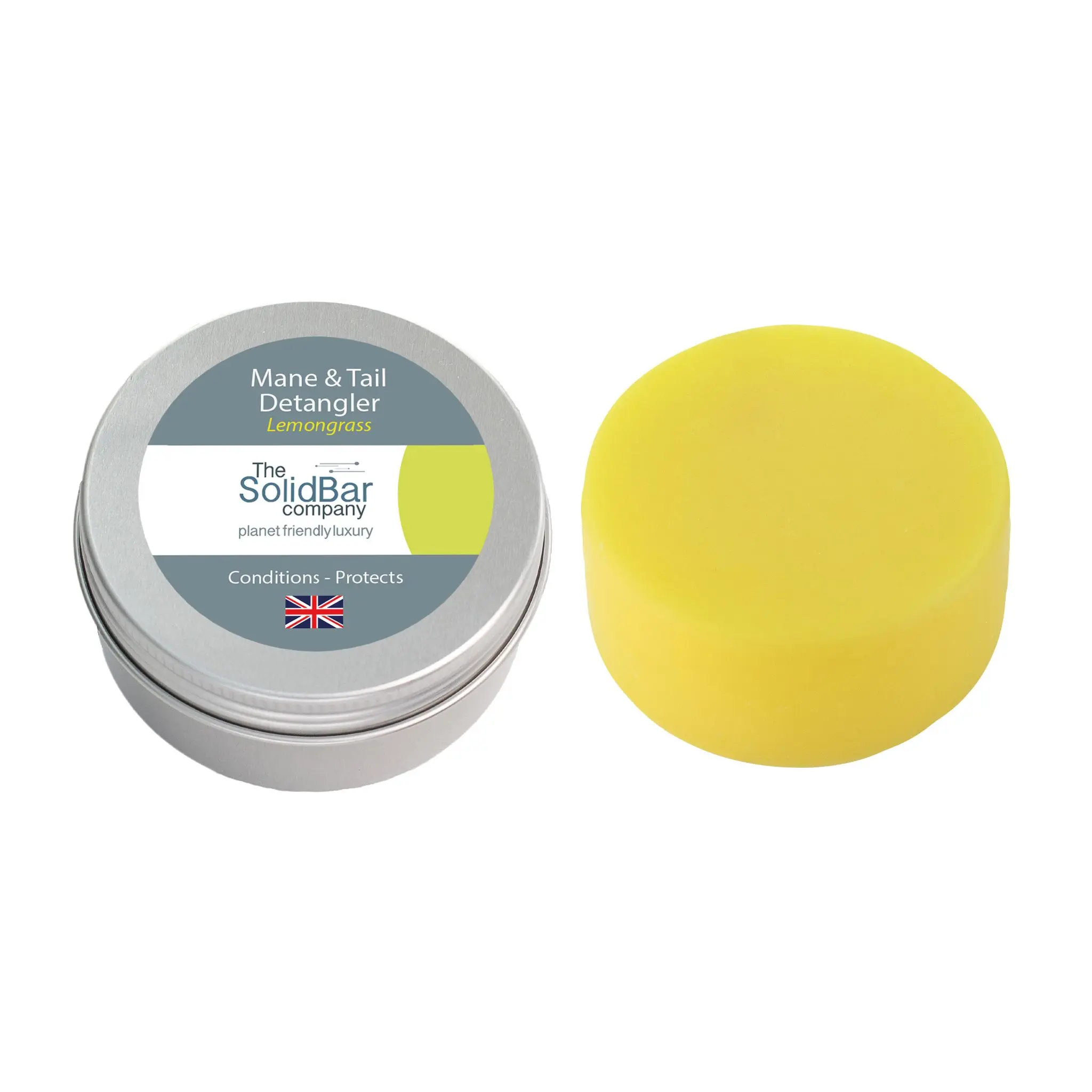 The Solid Bar Company Mane & Tail Detangler with Calming Lemongrass for Horses - 100% Biodegradable Conditioning Bar 70g