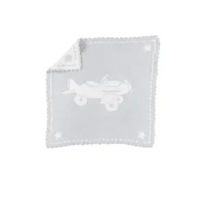 Barefoot Dreams Cozychic Scalloped Receiving Blanket in Blue & White