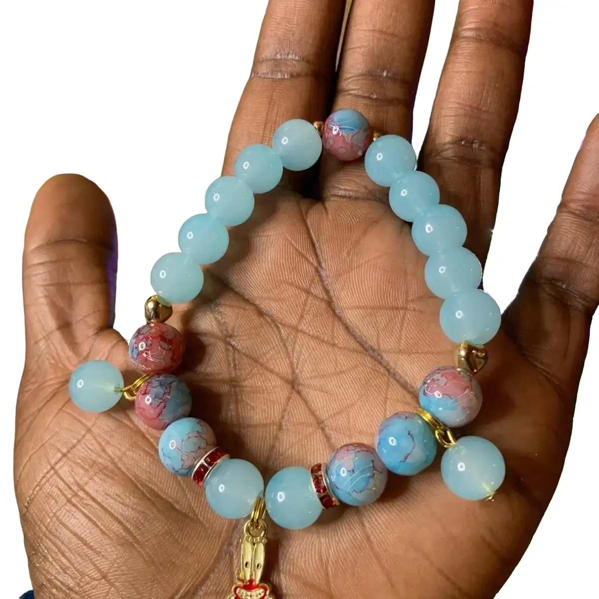 Handmade Mr.Krabs SpongeBob Charmed Beaded Bracelet