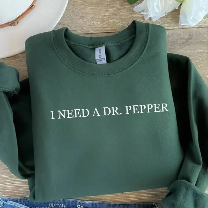 I Need Dr. Pepper Sweatshirt, Soda Obsessed Crewneck Sweatshirt, Minimalist Caffeine Lover Pullover, Neutral Monochrome Aesthetic, Funny Statement TopGiftGift I Need Dr. Pepper Sweatshirt, Soda Obsessed Crewneck Sweatshirt, Minimalist Caffeine Lover Pullover, Neutral Monochrome Aesthetic, Funny Statement TopGiftGift