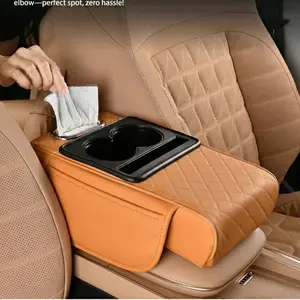 Car Center Console Organizer with Cup Holder & Tissue Box