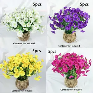UV-resistant and sun-resistant, indoor/outdoor plants, non-fading vibrant purple/blue/pink/yellow/pink/white/lavender, low-maintenance artificial flower decorations, suitable for Home, gardens, terraces, porches, outdoor artificial flowers