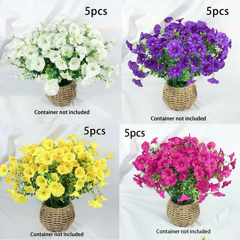 UV-resistant and sun-resistant, indoor/outdoor plants, non-fading vibrant purple/blue/pink/yellow/pink/white/lavender, low-maintenance artificial flower decorations, suitable for Home, gardens, terraces, porches, outdoor artificial flowers