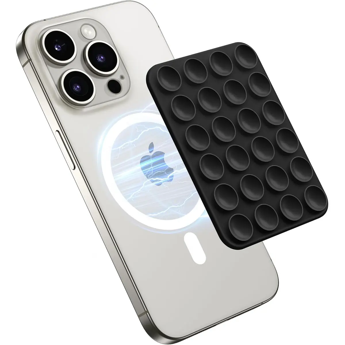 MagSafe Magnetic Wireless Phone Holder, Silicone Octo Cup Buddy with Suction Pad, Stable Phone Rack for iPhone Selfies, Videos, Smartphone Accessory