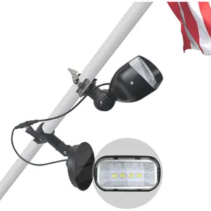 Flag Pole Light Solar , Solar Flag Light fits 1'' to 1.5" in Diameter, Super Bright 4 LED Auto  for  Wall-Mounted Spinning Flagpoles