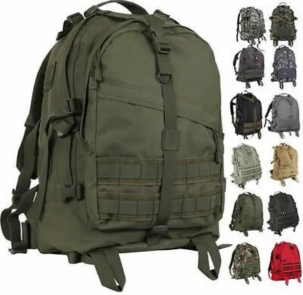 Large Tactical Backpack, Heavy Duty Military Assault Bag with MOLLE System, Rugged Gear for Military Life Transport Knapsack, Tactical Backpacks, Heavy Duty Style, Unisex, Waterproof Base, Army Style Backpacks