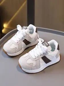 New Spring Fall Winter Baby Boys Girls Breathable Mesh Shoes, Kids Shoes, Casual Trendy Sports Sneakers, PU Leather Textile, All Seasons