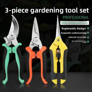 Pruning Shears Gardening Scissors Set Bonsai Orchard Flower Branch Fruit Tree Branch Garden Multi-Purpose Tool Stainless Steel