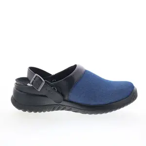 Drew Savannah 17100-1K Womens Blue Wide Canvas Slides Sandals Shoes