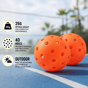 5PCS Outdoor Pickleball Balls Set, 40 Hole High Bounce Pickleballs for Beginners & Pros, Durable TPE Training Balls for Indoor Outdoor Court Games, Multi Color Sports Accessories for Practice & Competition fathersdaygiftideas